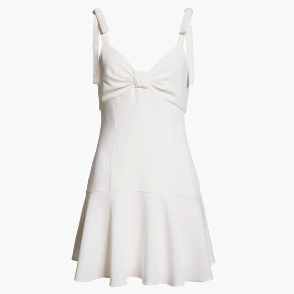 CINQ A SEPT | NWT Tally Tie Shoulder Mini Dress in Ivory, Size 10 - Picture 5 of 9